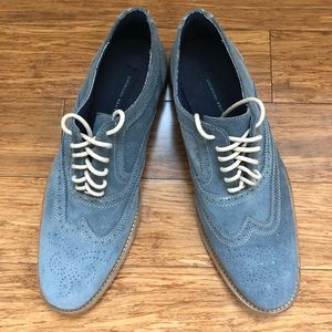 Giorgio Brutini blue suede wing tip shoes